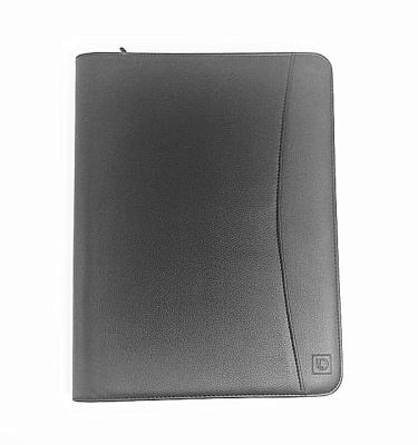 China PU A4 Zippered Folder PU Leather Document Padfolio Document Faux Business Folder Conference Case Bag Executive Leather Folder for sale