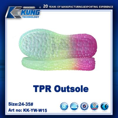 China De geurloze Niet-toxische Buiten Enige, Antischuring Rubbertpr Outsole van TPR Te koop