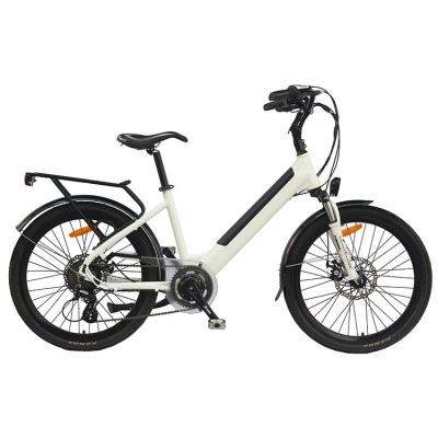 China 2021 Most Popular Aluminum Alloy 36v10ah 250w Aluminum E-Bike Electric Step Assist Bike With Hidden Battery For Women for sale