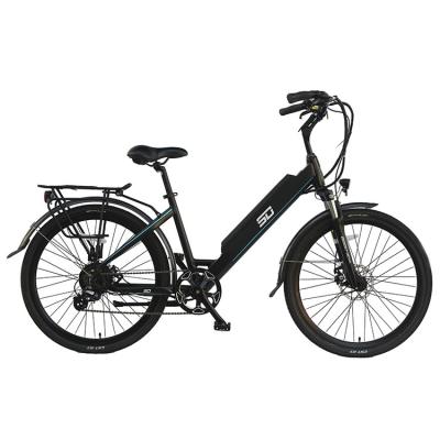 China Rear Electric Brushless Motor 6061 Aluminum Alloy 6061 Aluminum Alloy 6061 Electric Bike 700C 27 Speed ​​Suspension City Bicycle 36V 250W for sale