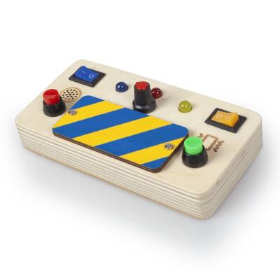 China Activity Montessori Baby Toy Travel Busy Board For Toddler LED Light Toy Board Sensory Switch Box for sale