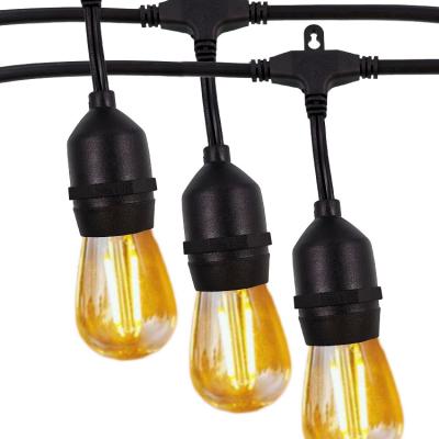 China Outdoor Decorative Outdoor String Light OEM ODM 48ft Patio LED String Lights (Without Bulbs) for sale