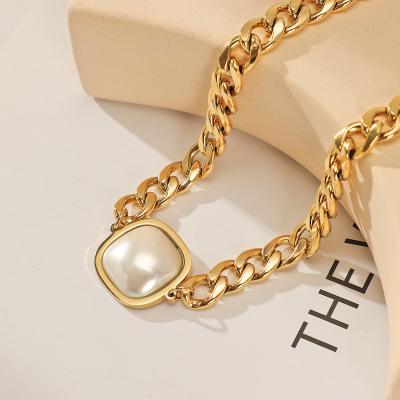 China Trendy Casual/Sporty Wheat Titanium Ears Form Ladies Small Clavicle 11 Rice Pearl Body Necklace for sale