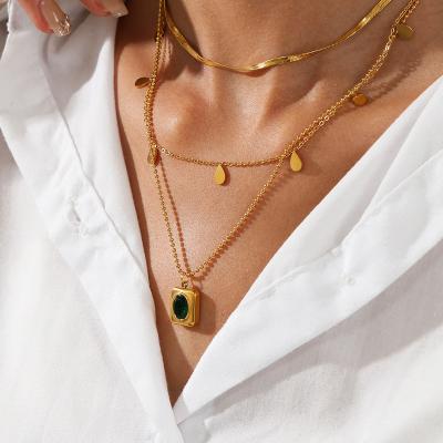 China Tasty Gold Plated Casual High Quality Pendant Necklace Water Drop Zircon Diy/Sporty Necklace For Women for sale