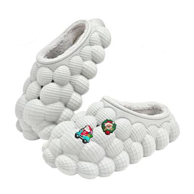 China Fashion Trend Wholesale Slide Slippers 2023 Plush Indoor House Eva Winter Warm Indoor Cotton Winter Fur Bubble Slippers Foam Bubble Slides for sale