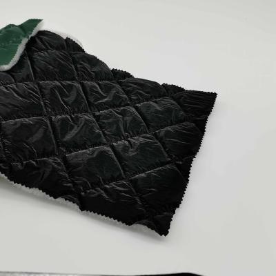 China Best Selling Black Color Diamond Waterproof Pattern Quilted Fabric For Woman And Men Jacket for sale