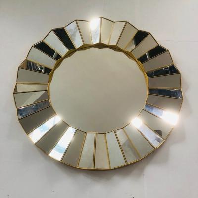 China Decorative WALL Beauty Mirrors Hanging Room Wall Mounted Mirror Large Round Glass Custom Designer Modern For Home Elegant for sale