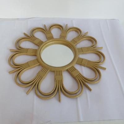 China Modern Stylish Mirror Dressing Stylish Bag Customized Box View Gold Decorative Plastic Glass Style Living Bamboo Bamboo Watched Mirror for sale