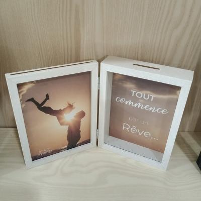 China New CLASSIC Style Double White Wood Picture Frame 5x7 Photo Frame Wedding Shadow Box for sale