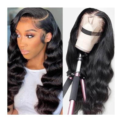 China Wholesale Body Wave GL Preplucked Hairline Hair Wigs, 24inch Body Wave Natural Black Virgin Wig, Brazilian Hair Hd Lace Front Wigs for sale