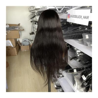 China Good Luck Straight Transparent Glueless Wigs Natural Full Lace Human Hair Wigs With Baby Hair Pre Plucked Wholesale Vendors for sale