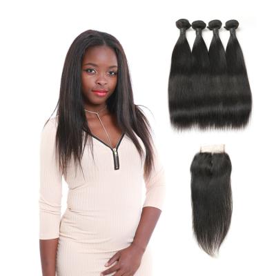 China Wholesale Straight/Wave/Curly Human Good Luck Weave Hair Bundles 30 Bundles With Frontal High Quality 100% Brazilian Hair Bundles With Closure for sale