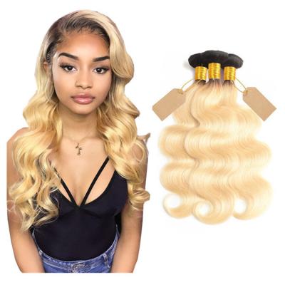 China Good Luck 12a Grade Honey Blonde 1B 613 Hair Body Wave Extensions High Quality 100% Virgin Bulk Bundles Body Wave Hair Bundles for sale