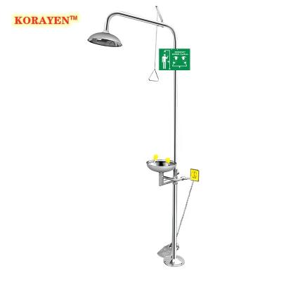 China Economical Stainless Steel Emergency Shower Combination With Eyewash emergency shower with eyewash bottle Te koop