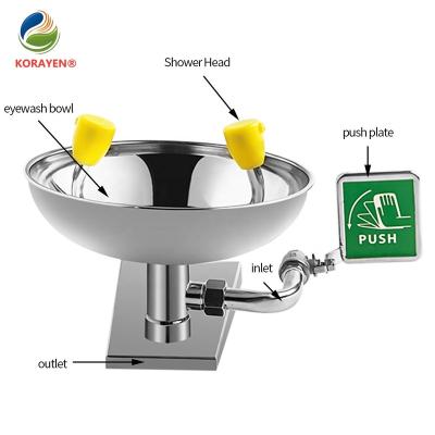 Китай Modern Simplicity Eyewash Station 304 Stainless Steel Emergency Eye Wash Manufacturers продается