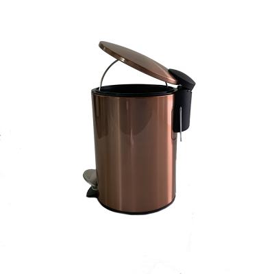 China Long Service Life Household Sustainable Slim Lid Stainless Steel Round Garbage Bin 3L for sale