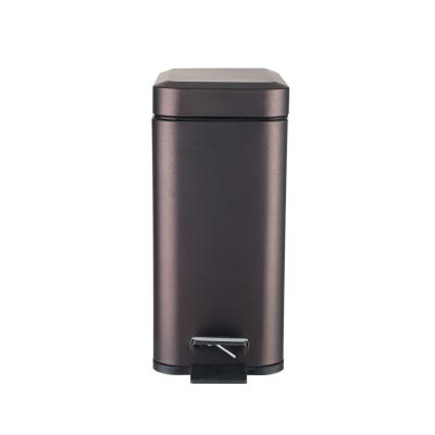 China Factory direct sales viable 5 liter rectangle household trash can kitchen trash can stainless steel foot pedal trash can for sale