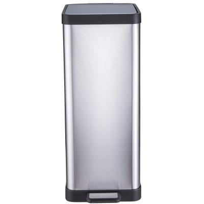 China Viable Chinese Manufacturer Stainless Steel 30L Ultra-thin Rectangular Pedal Trash Can for sale