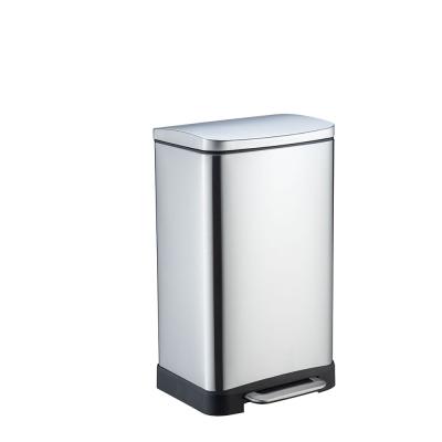 China Sustainable Low Price Custom Bathroom Home Use Stainless Steel Rectangle 30L Trash Can for sale