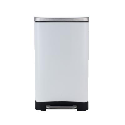 China Viable New Listing White Dust Container Rectangle Bedroom Waste Trash Can for sale