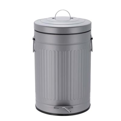 China Sustainable High Quality Retro Round Trash Can With Pedal Waste Bin For Home for sale