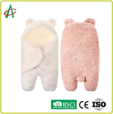 China BSCI Infant Sleeping Bag , 24x11'' Plush Swaddle Blanket for sale