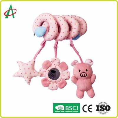 China Pasgeboren 20cm Spiraalvormige Kinderwagen Piepend Toy With Rattle And BB Te koop