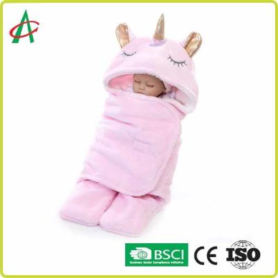 China Flanel Unicorn Pillow Sleeping Bag 65x75cm met Klitband voor Babys Te koop