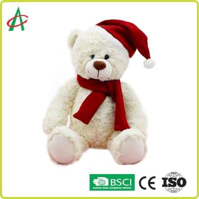 China Huggable 25cm Pluche Teddy Bear With Christmas Cap Te koop