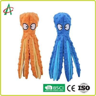 China Custom Octopus Durable Indestructible Plush Dog Toys With Squeakers for sale