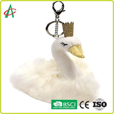 China CPSIA Stuffed Swan Princess Flash Key Chain For Girls for sale