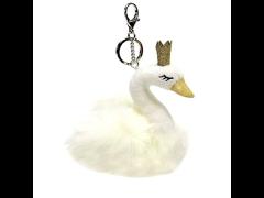 Custom swan Princess stuffed animals flash key chain cute little gift for girls