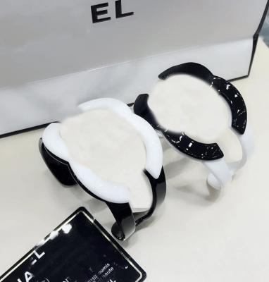 China FASHIONABLE New Design CC Bangle Women Black and White Acrylic Bangle for sale