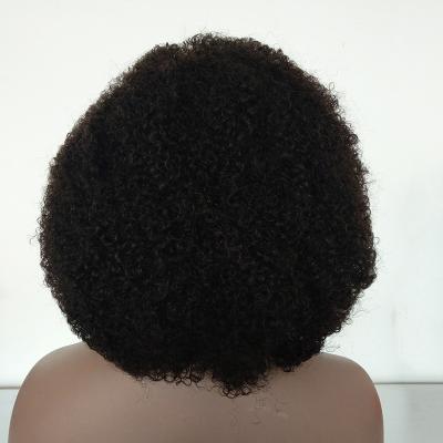 China Good quality unprocessed dyable natural wigs curly short afro curly hair lace front wigs for black women for sale