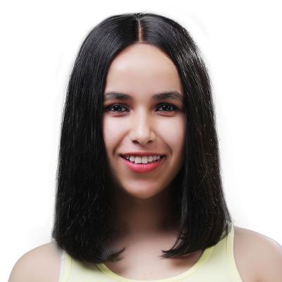 China No Tangle And Shedding 100% Brazilian Human Hair Full Lace Wigs For Black Women, Medium Hair Part Straight With Baby Hair for sale