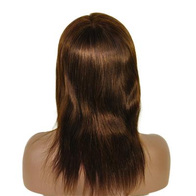 China No Tangle And Shedding High Quality Hairpiece With Mono Lace PU Around Left Parting Hair 100% Hairpiece For Women for sale