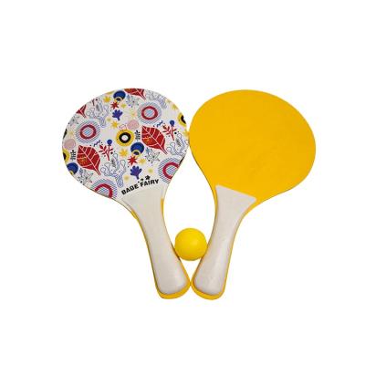 China Outdoor Play Beach Racket Set With Wooden Ball Beach Rackets for sale