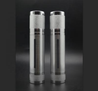 China GF-G-1 Personal Care 15ml 30ml 50ml Silver Aluminum Airless Matte Pump Bottle Plastic Airless Spray Bottle for sale