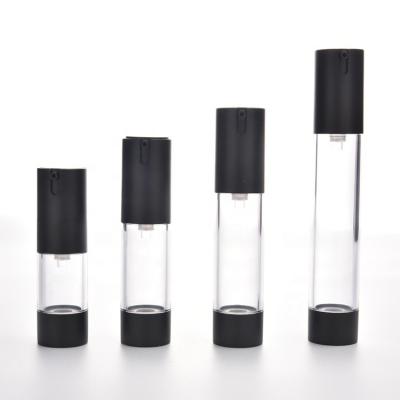 China Skin Care Lotion Cosmetic 10 15 20 30ml Airless Black Cosmetic Bottles Pump Lotion Airless Bottle for sale