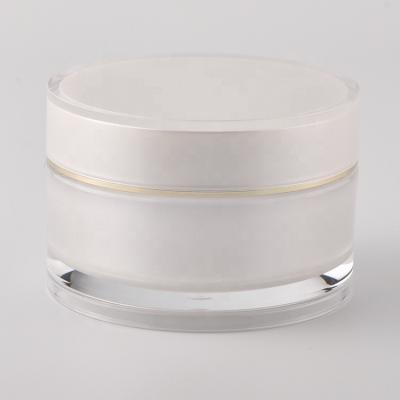 China 100g wall skin care bottle plastic cream jar acrylic clear plastic acrylic double cream jar for sale