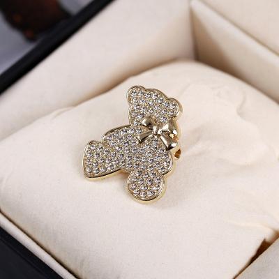 China Simple/Fashion Rhinestone Bear Design Luxury Elegant Retro Ladies Dressing Accessories Queen Alloy Metal Corsage Beads Brooch Mixed Group for sale