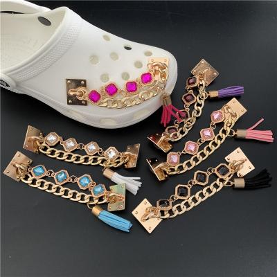 China Designer Diy Diamond Pearl Flower Metal Bling Croc Clog Charm Accessories Decoration For Shoe Decoration for sale