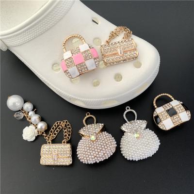 China Designers removable metal rhinestone metal disigners luxury bling custom brand croc shoe charms for clog shoes decoration wholesale for sale