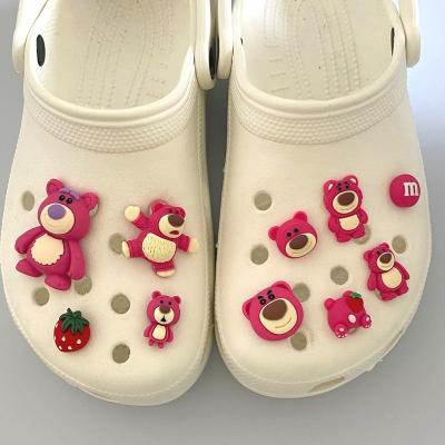 China Wholesale Popular Pink PVC Bear Croc Custom Charm Clog Charm Custom Designer Charms For Croc Sandals Charms for sale