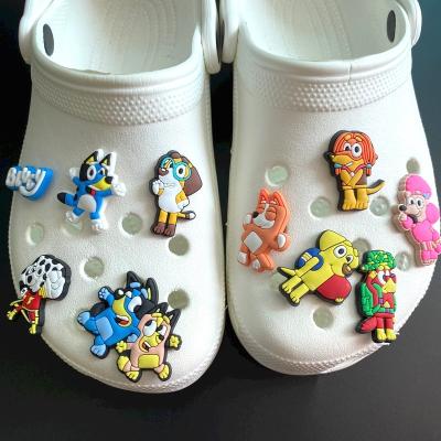 China Wholesale Custom PVC Shoe Accessories Surprise Cartoon Figure Shoe Buckle Clog Charms Decoration Fit Girl Child Sandals Bracelets for sale