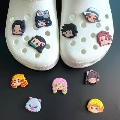 China Hindi Charm Japanese Anime Demon Slayer Croc Charms Custom Croc PVC Shoe Decoration Charms 2022 Custom Wholesale Seller Via DHL /fedex for sale