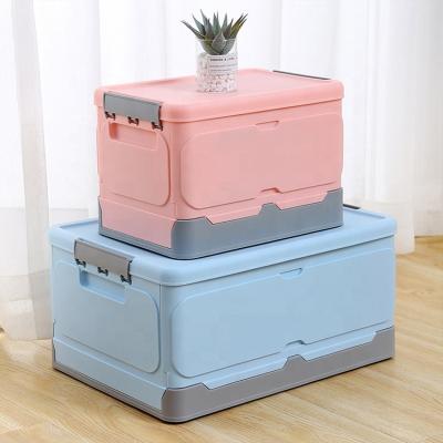 China Hot Selling Plastic Folding Storage Box Multifunctional Stackable Durable Box Container Foldable Storage Box for sale