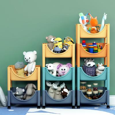 China Cartoon Viable Model PP Plastic Organizer Rack Toys Children Kids Storage Basket Holder for sale