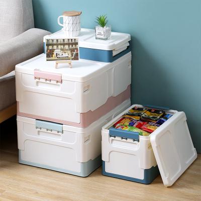 China Customized Home Viable Containers Large Plastic Foldable Clothing Organizer Storage Box With Lid for sale