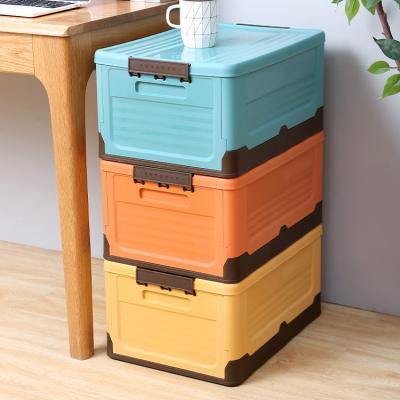 China Multifunctional Eco-friendly Plastic Kids Sustainable Toy Storage Container Box Square Stacking Folding Storage Box for sale